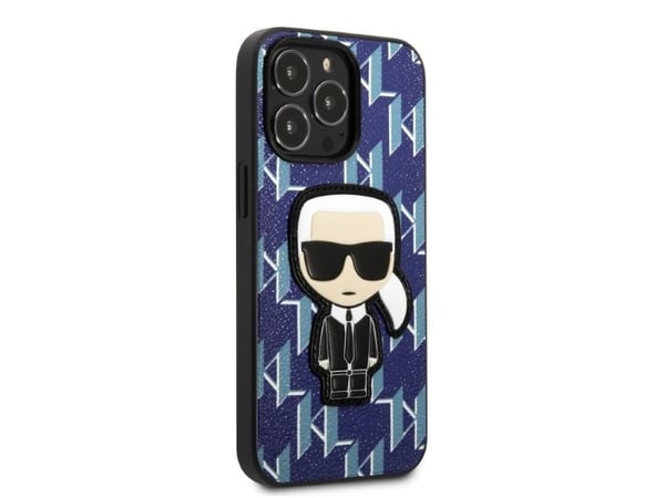 Karl Lagerfeld KLHCP13LPMNIKBL Apple iPhone 13 Pro / 13 6,1" hardt deksel i lyseblå Monogram Ikonik Patch