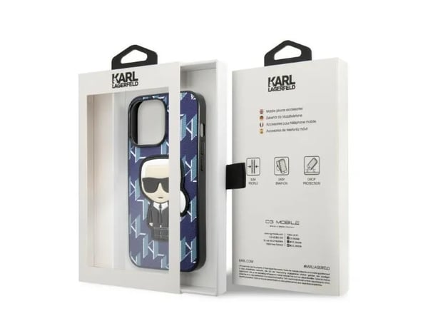Karl Lagerfeld Karl Lagerfeld Karl Lagerfeld KLHCP13XPMNIKBL iPhone 13 Pro Max 6.7 tuuman kotelo, sininen/sininen Monogrammi kuvakepaikkaus