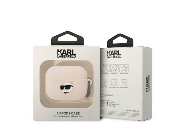 Karl Lagerfeld KLAPRUNCHP AirPods Pro-skydd różowy/pink Silikon Choupette Head 3D