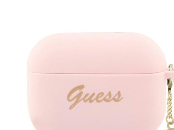 Guess GUACCSILGLLP AirPods 1/2 suojus vaaleanpunainen/vaaleanpunainen Silikoni Glitteri