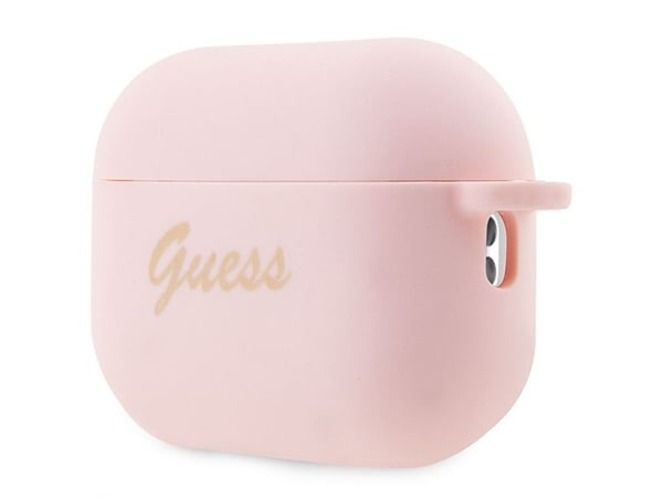 Guess GUACCSILGLLP AirPods 1/2 suojus vaaleanpunainen/vaaleanpunainen Silikoni Glitteri