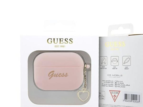 Guess GUACCSILGLLP AirPods 1/2 suojus vaaleanpunainen/vaaleanpunainen Silikoni Glitteri