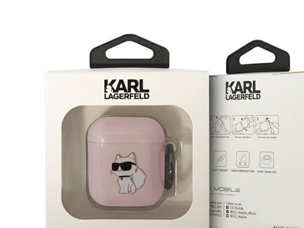 Karl Lagerfeld KLA2HNCHTCP AirPods-deksel 1/2 rosa/rosa ikonisk Choupette