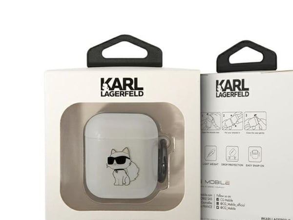 Karl Lagerfeld KLA2HNCHTCT AirPods 1/2 skydd transparent Ikonik Choupette