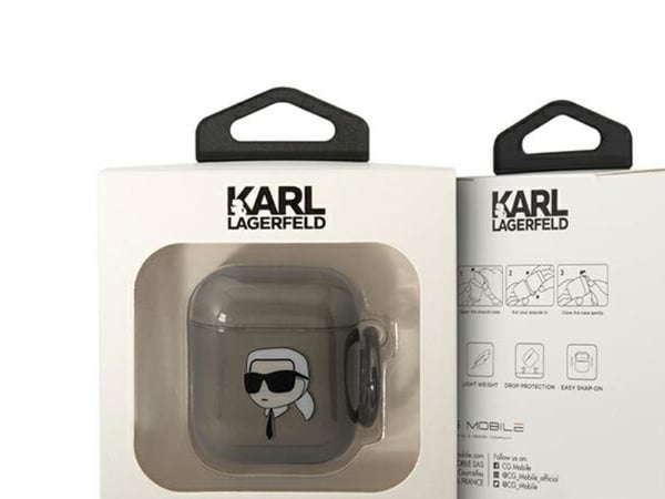 Karl Lagerfeld KLA2HNIKTCK AirPods 1/2 skydd svart/svart Karl`s Head