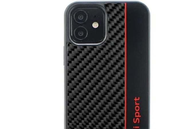 Audi Carbon Fiber Stripe mobilskal till Apple iPhone 11 / Xr 6,1" i svart AUS-TPUPCIP11-R8/D1-BK