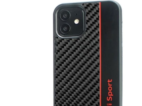 Audi Carbon Fiber Stripe mobilskal till Apple iPhone 11 / Xr 6,1" i svart AUS-TPUPCIP11-R8/D1-BK