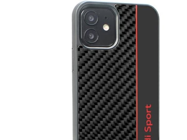 Audi Carbon Fiber Stripe mobilskal till Apple iPhone 11 / Xr 6,1" i svart AUS-TPUPCIP11-R8/D1-BK