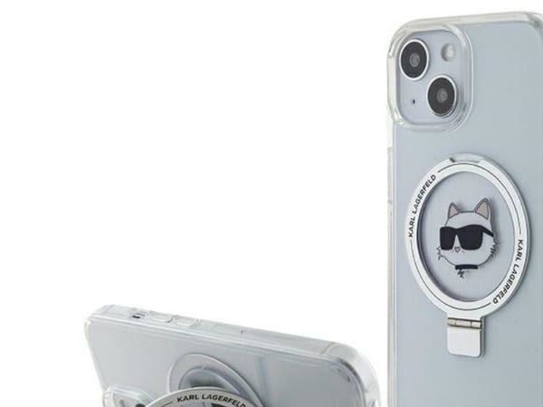 Karl Lagerfeld KLHMP15MHMRSCHH iPhone 15 Plus / 14 Plus 6,7" hardt deksel Ring Stand Choupette - hvit