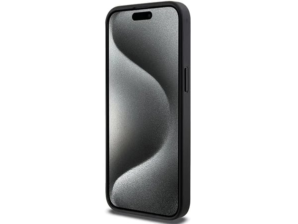 Originalt frontpanelveske Karl Lagerfeld KLHCP13LGSACHPK for iPhone 13 Pro (Gripstand Saffiano choupette PIN / Svart)