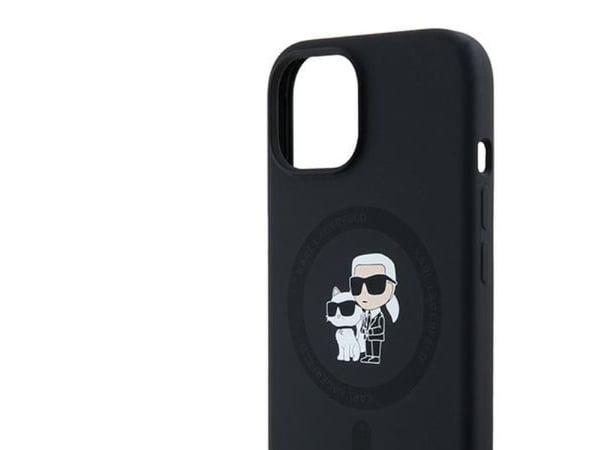 Dėklas Karl Lagerfeld KLHMP15MSCMKCRHK iPhone 15 Plus / 14 Plus 6,7" juoda/juodas hardcase Silikon Karl & Choupette MagSafe