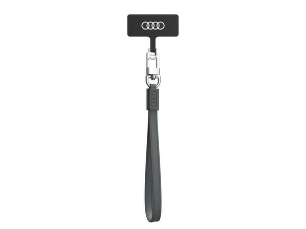 Universell mobilhalsbånd Audi 28 cm 10 mm lær grå/grå AU-HSLSL-GT/D1-GY