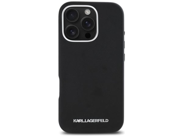 Karl Lagerfeld Saffiano Full Wrapped MagSafe deksel til Apple iPhone 16 Pro, svart