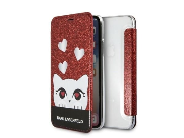 Karl Lagerfeld KLFLBKPXVDCRE bokfodral iPhone X/XS röd Valentine
