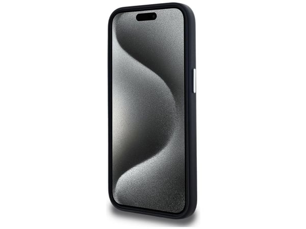 Alkuperäinen Karl Lagerfeld FW Metal Plate MagSafe tapauksessa Apple iPhone 15 musta