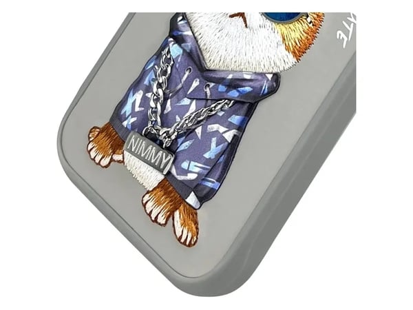 Nimmy iPhone 15 Pro 6,1" deksel grå/grå Glass Cool Cat