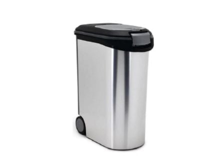 Curver Metallic, Oppbevaringsbeholder for mat til kjæledyr, Plast, Sort, Grå, Monokromatisk, Frittstående, 54 l
