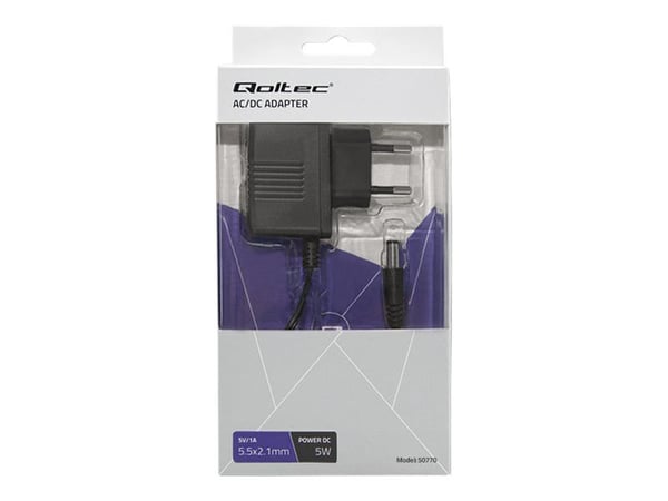 Qoltec - Strømadapter - 5 watt - 1 A (5,5 x 2,1 mm DC-jakk)