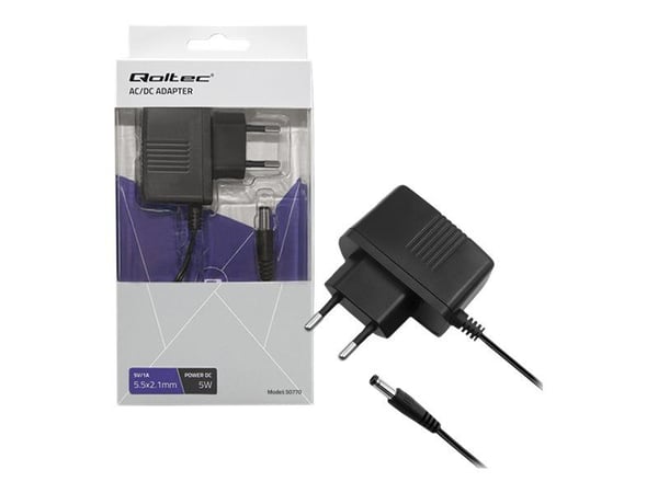 Qoltec - Strømadapter - 5 watt - 1 A (5,5 x 2,1 mm DC-jakk)