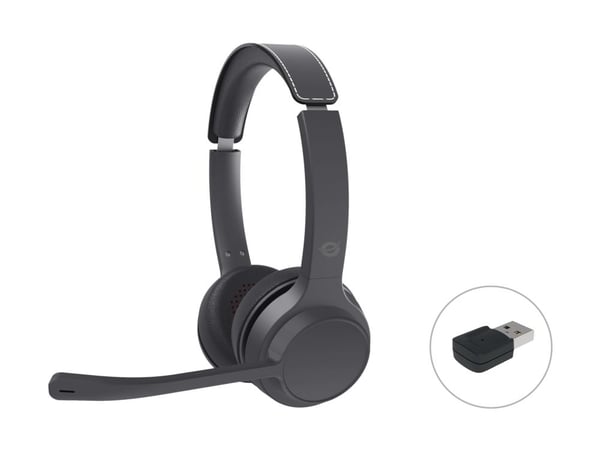 Conceptronic POLONA04BA - Headset - på örat - Bluetooth - trådlös, kabelansluten - 3,5 mm kontakt - svart
