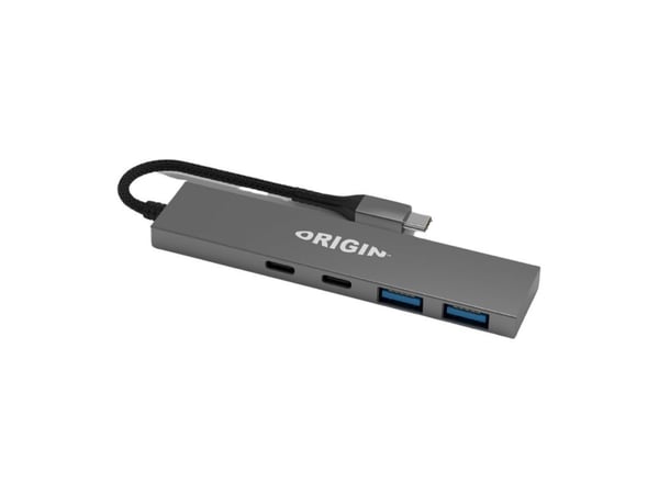 Origin Storage OS-HUB-USB3/C, Langallinen, USB 3.2 Gen 1 (3.1 Gen 1) Type-A + Type-C, Harmaa, 1 kpl