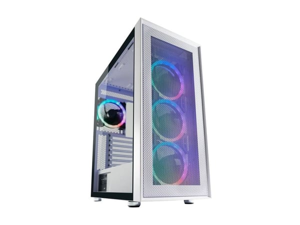 LC Power Gaming 802W White_Wanderer_X - Mid tower - ATX - genomskinlig sidopanel (härdat glas) - ingen strömförsörjning - vit - USB/ljud