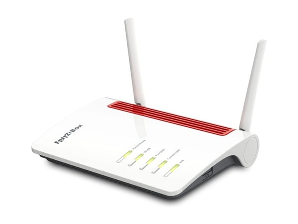 FRITZ!Box 6850 5G - Trådløs ruter - WWAN 4-portssvitsj - 1GbE - Wi-Fi 5 - Dobbeltbånd - 3G, 4G, 5G - VoIP-telefonadapter