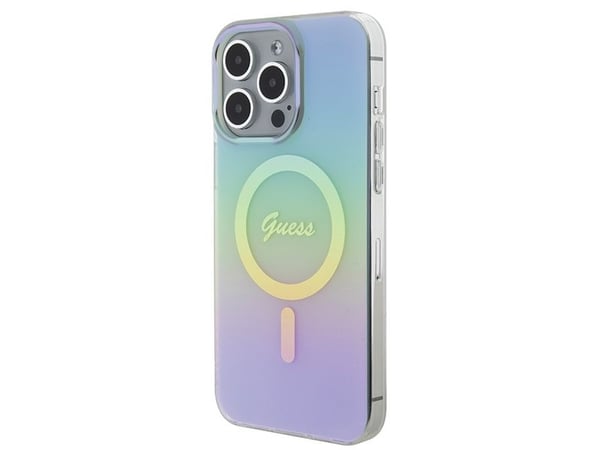 Guess GUHMP15LHITSQ iPhone 15 Pro 6.1" turkis/turkis hardcase IML Iridescent MagSafe