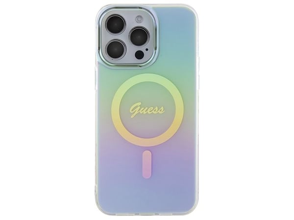 Guess GUHMP15LHITSQ iPhone 15 Pro 6.1" turkis/turkis hardcase IML Iridescent MagSafe