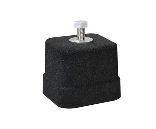 Tekno 100 - 1 sæt, 4 stk gummifødder, 70x70x60 mm, Sort, 400 kg
