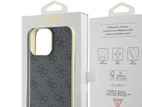 Guess GUHCP15XGF4GGR iPhone 15 Pro Max 6,7" grått hårt skal 4G Charms Collection
