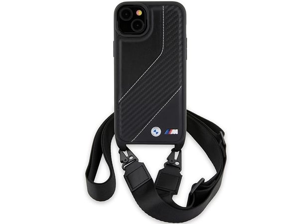 Kotelo BMW BMHCP15S23PSCCK iPhone 15/14/13 Juda/Judah Hardcase M Edition Carbon nauhat ja hihna