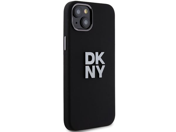 DKNY Liquid Silicone Metal Logo-skal till iPhone 15 Plus / 14 Plus (svart)