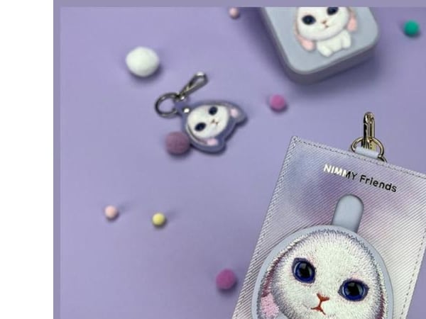 Nimmy kortlommebok lilla/lilla Big Eyed Pet 2.0 Rabbit