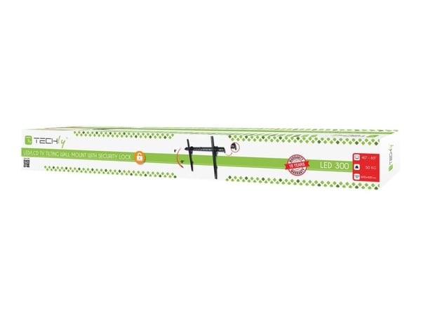 TECHly - Konsol - för platt panel - svart - skärmstorlek: 40"-65" - väggmonterbar