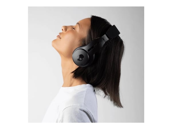 Skullcandy Icon - Hörlurar med mikrofon - på örat - Bluetooth - trådlös, kabelansluten - aktiv brusradering - 3,5 mm kontakt - äkta svart