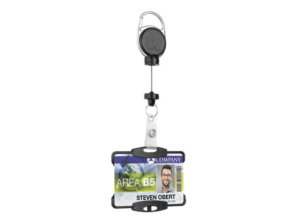 DURABLE - Kortholder - for 54 x 87 mm - badge reel - svart