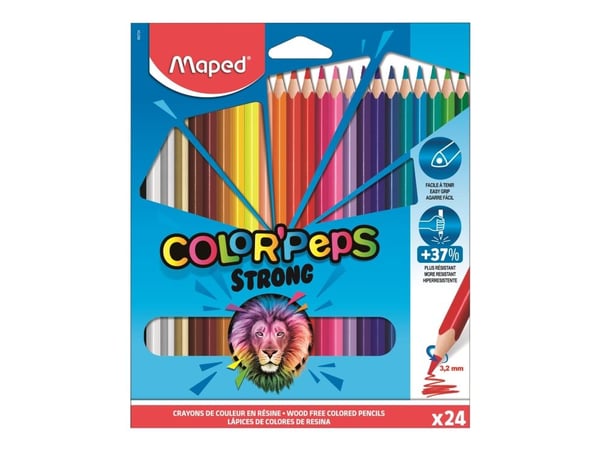 Maped Color'Peps Strong - Färgpenna - blandade färger (paket om 24)