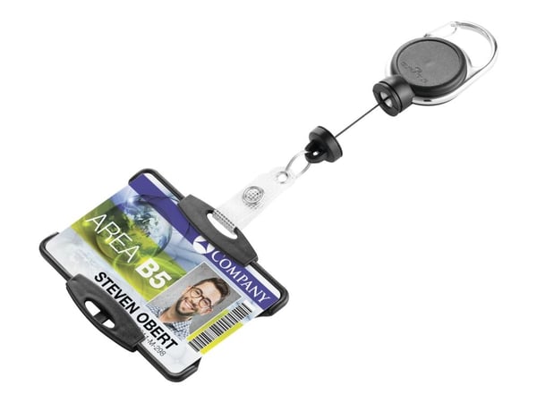 DURABLE - Kortholder - for 54 x 87 mm - badge reel - svart
