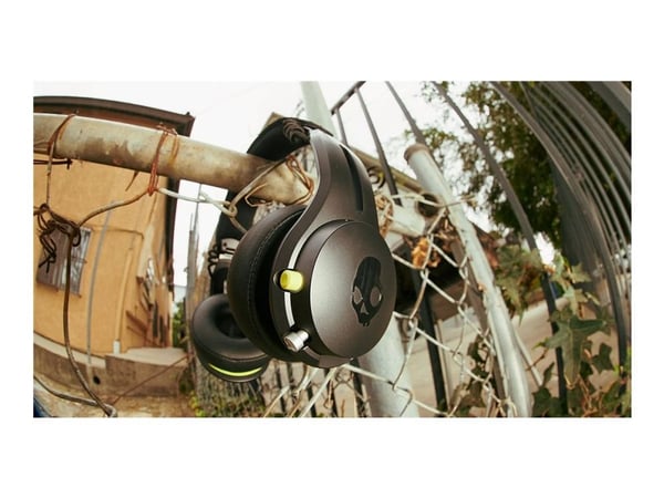 Skullcandy Icon - Hörlurar med mikrofon - på örat - Bluetooth - trådlös, kabelansluten - aktiv brusradering - 3,5 mm kontakt - äkta svart