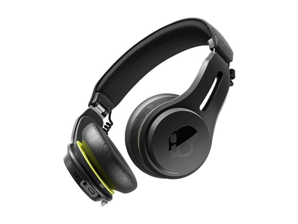 Skullcandy Icon - Hörlurar med mikrofon - på örat - Bluetooth - trådlös, kabelansluten - aktiv brusradering - 3,5 mm kontakt - äkta svart