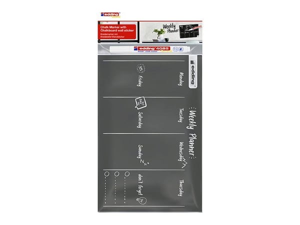 edding 4085 - Markør - ikke-permanent - for glass, speil, krittbrett - hvit - opak - vannbasert flytende kritt - 1-2 mm