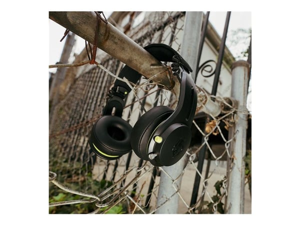 Skullcandy Icon - Hörlurar med mikrofon - på örat - Bluetooth - trådlös, kabelansluten - aktiv brusradering - 3,5 mm kontakt - äkta svart