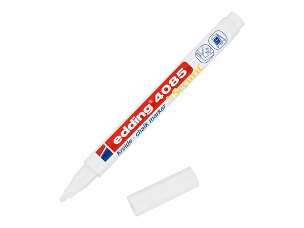 edding 4085 - Markør - ikke-permanent - for glass, speil, krittbrett - hvit - opak - vannbasert flytende kritt - 1-2 mm