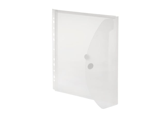 FolderSys - Dokumentplånbok - expanderar - för A4 (210 x 297 mm) - kapacitet: 200 ark - matt genomskinligt