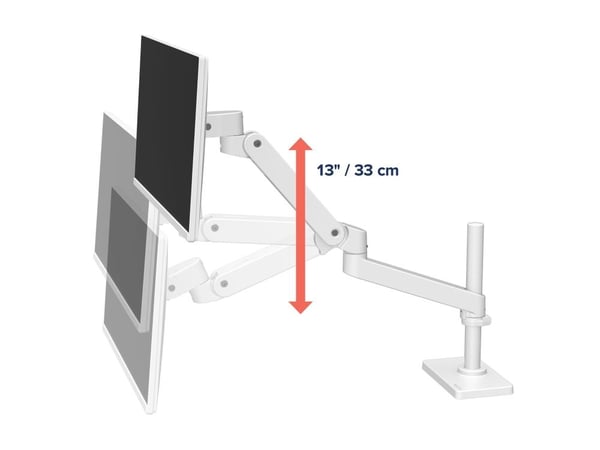 Ergotron LX Pro - Monteringssats (bildskärmsarm) - för LCD-display - grommetfäste, hög stolpe - aluminium - vit - skärmstorlek: upp till 34 tum - d...