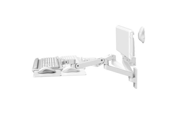 Ergotron LX Pro, Näppäimistöpidike/hiirialusta, Valkoinen, Alumiini, 2,3 kg, Seinä, 0 - 90°