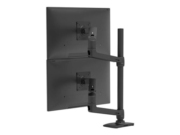 Ergotron LX - Monteringssats (dubbel staplingsarm, hög pelare) - för 2 LCD-bildskärmar - mattsvart - skärmstorlek: upp till 40 tum - disk-montering...