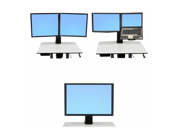 Ergotron WorkFit - Conversion kit - monteringskomponent (pivot-fäste, gränssnittspanel) - för LCD-display - Dubbel eller LCD och laptop till enkel ...