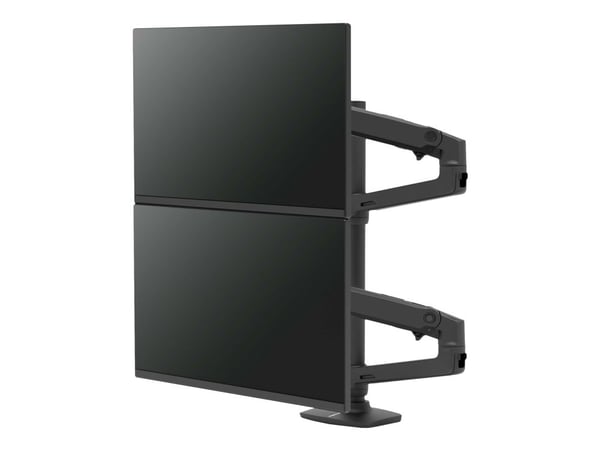 Ergotron LX - Monteringssats (dubbel staplingsarm, hög pelare) - för 2 LCD-bildskärmar - mattsvart - skärmstorlek: upp till 40 tum - disk-montering...